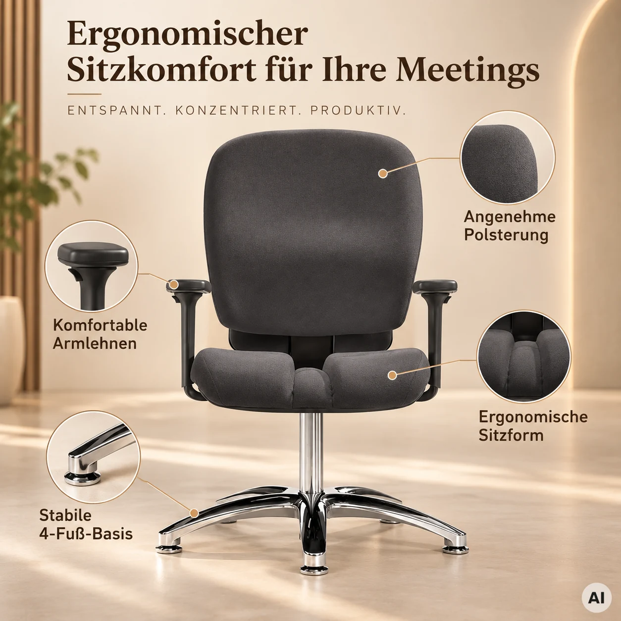 Mister Office ME - Ergonomischer Meetingstuhl